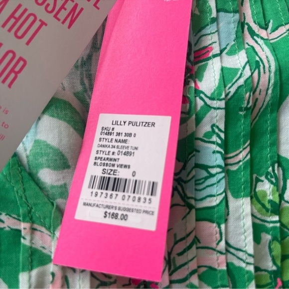 LILY PULITZER FLORAL PLEATED LONG SLEEVE DRESS! Adorable! S/0 - Picture 6 of 7